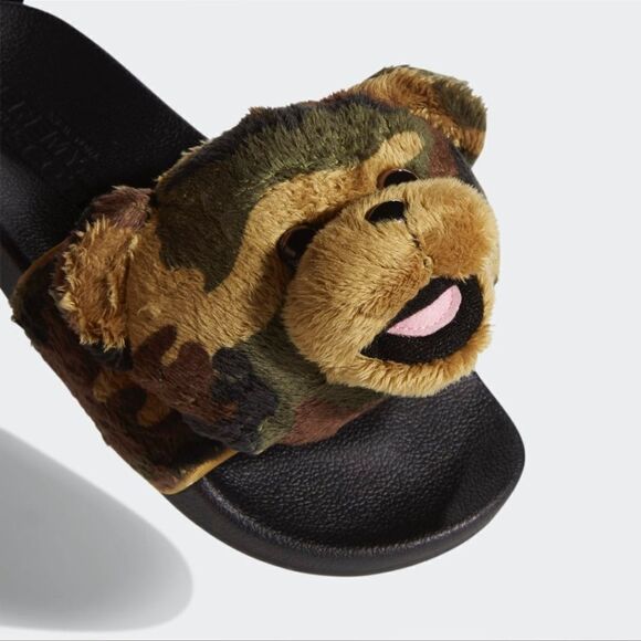 Jeremy Scott Adilette Teddy slides in core black - Picture 7 of 13
